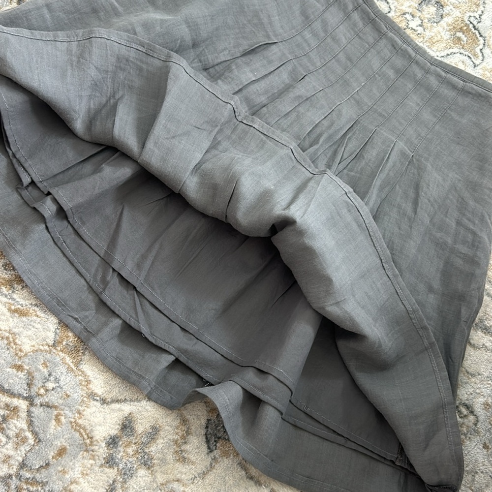 Gunex Brunello Cucinelli Charcoal Ramie Skirt Made in Italy Quiet Luxury Size 6 - Picture 5 of 7
